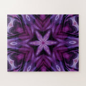 Paars Glitter Heart & Flower Kaleidoscope Pattern Legpuzzel (Horizontaal)