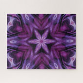 Paars Glitter Heart & Flower Kaleidoscope Pattern Legpuzzel (Horizontaal)