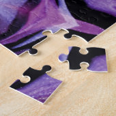 Paars Glitter Heart & Flower Kaleidoscope Pattern Legpuzzel (Zijkant)