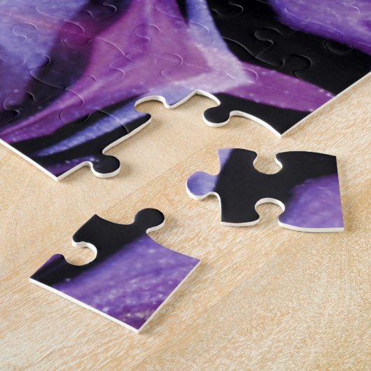 Paars Glitter Heart & Flower Kaleidoscope Pattern Legpuzzel (Zijkant)