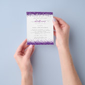 PAARS Glitter Kerstfeest Uitnodiging Wit Flyer (Hand)