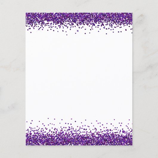 PAARS Glitter Kerstfeest Uitnodiging Wit Flyer (Achterkant)