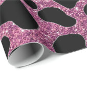 Paars Glitter Koe patroon Cadeaupapier (Rol Hoek)