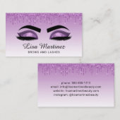 Paars Glitter Lash Brow Beauty Visitekaartje (Voorkant / Achterkant)