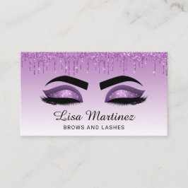 Paars Glitter Lash Brow Beauty Visitekaartje