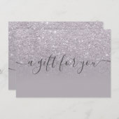 Paars glitter lavender ombre gift certificate (Voorkant / Achterkant)