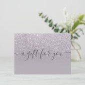 Paars glitter lavender ombre gift certificate (Staand voorkant)