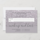 Paars glitter lavender ombre gift certificate (Achterkant)