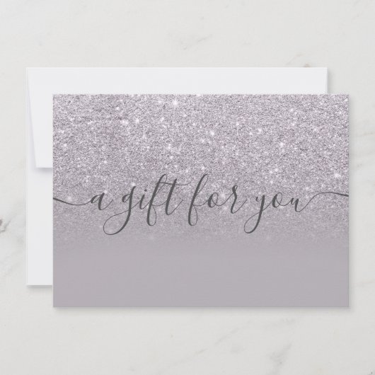 Paars glitter lavender ombre gift certificate (Voorkant)