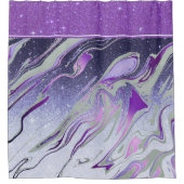 Paars glitter marmer gordijn (Voorkant)