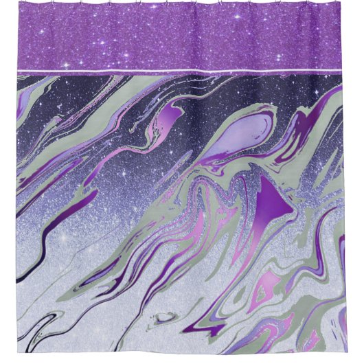 Paars glitter marmer gordijn (Voorkant)
