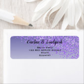 Paars Glitter Moderne het Adres van de Terugkeer v Etiket (Insitu)