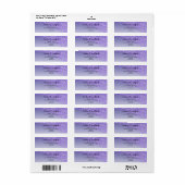 Paars Glitter Moderne het Adres van de Terugkeer v Etiket (Full Sheet)