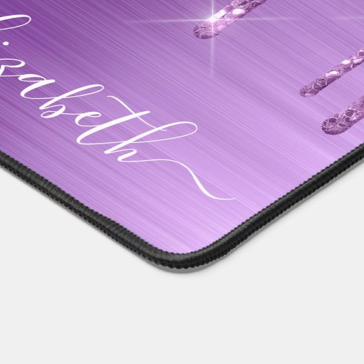 Paars Glitter Monogram Bureaumat (Hoek)