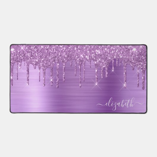 Paars Glitter Monogram Bureaumat (Voorkant)