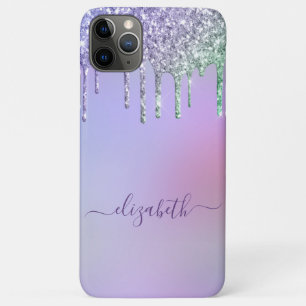 Paars Glitter Monogram Case-Mate iPhone Case