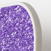 Paars Glitter Monogram Initiaal Gepersonaliseerd Pickleball Paddle (Links Detail)