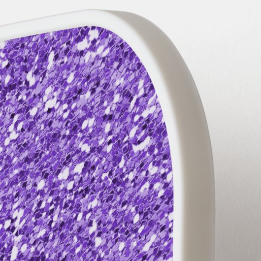 Paars Glitter Monogram Initiaal Gepersonaliseerd Pickleball Paddle (Links Detail)