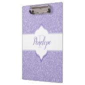 Paars Glitter Monogram Klembord (Links)
