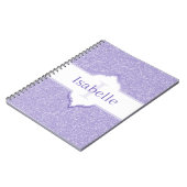 Paars Glitter Monogram Notitieboek (Linkerzijde)