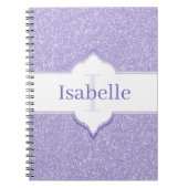 Paars Glitter Monogram Notitieboek (Voorkant)