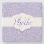 Paars Glitter Monogram Onderzetter (Voorkant)