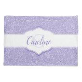 Paars Glitter Monogram Pillow Hoesje Kussensloop (Achterkant)