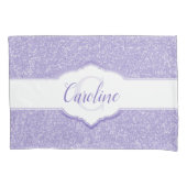 Paars Glitter Monogram Pillow Hoesje Kussensloop (Voorkant)