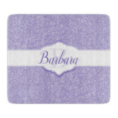 Paars Glitter Monogram snijbord Snijplank (Voorkant)