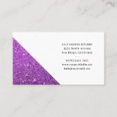 Paars Glitter Monogram Visitekaartje (Achterkant)