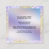 Paars Glitter-monogram voor notaristekenaar Vierkante Visitekaartje (Achterkant)