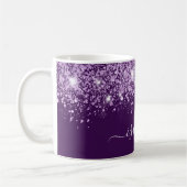 Paars glitter-naamscript koffiemok (Links)