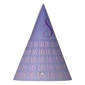 Paars Glitter-nummer 16, 16-jarig jubileum Feesthoedjes (Links)