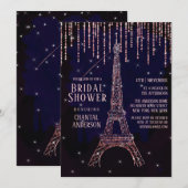 Paars Glitter Paris Vrijgezellenfeest Eiffeltoren Kaart (Voorkant / Achterkant)