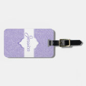 Paars Glitter Persoonlijk Bagagelabel (Voorkant horizontaal)