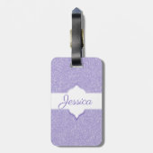 Paars Glitter Persoonlijk Bagagelabel (Achterkant verticaal)