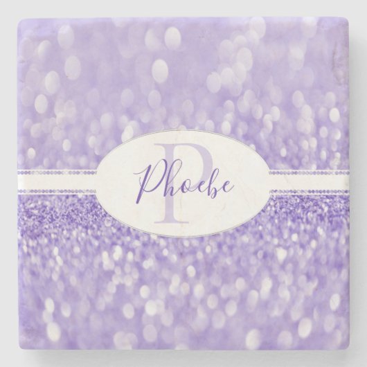 Paars Glitter Persoonlijk Onderzetter (Voorkant)