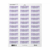 Paars Glitter Return Address Label (Full Sheet)