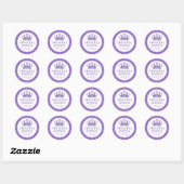Paars Glitter Royal Princess Favor Sticker Label (Vel)