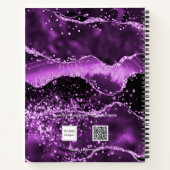 Paars glitter roze marmer goud notitieboek (Achterkant)