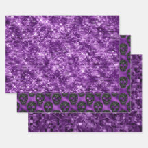 Paars Glitter Schedel Halloween Patroon Ontwerp