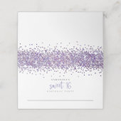 Paars Glitter Script Sweet 16 Birthday Plaatskaartje (Buitenkant ongevouwen)