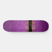 Paars Glitter Sequin Disco Glitz Comp Skateboard (Horizontaal)