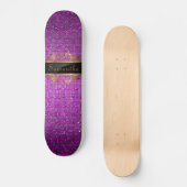 Paars Glitter Sequin Disco Glitz Comp Skateboard (Voorkant)