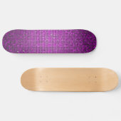 Paars Glitter Sequin Disco Glitz Comp Skateboard (Horizontaal)