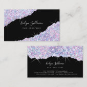 paars Glitter Sequin Visitekaartje (Voorkant / Achterkant)