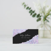 paars Glitter Sequin Visitekaartje (Staand voorkant)