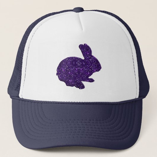 Paars Glitter Silhouette Easter Bunny Pet (Voorkant)