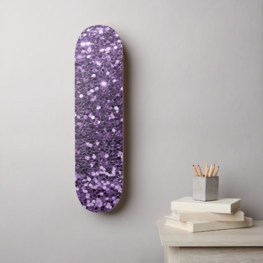 Paars Glitter Skateboard (Muurkunst)