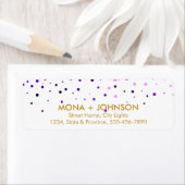Paars Glitter Sparkle Confetti Stippen Moderne Etiket (Insitu)